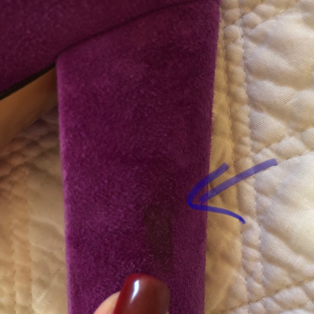 Salvatore Ferragamo Purple Heels with Gold Accents EUC - Picture 12 of 16